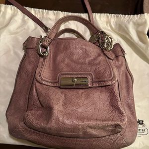 Dusty Rose authentic Coach Kristin crocodile leather tote bag